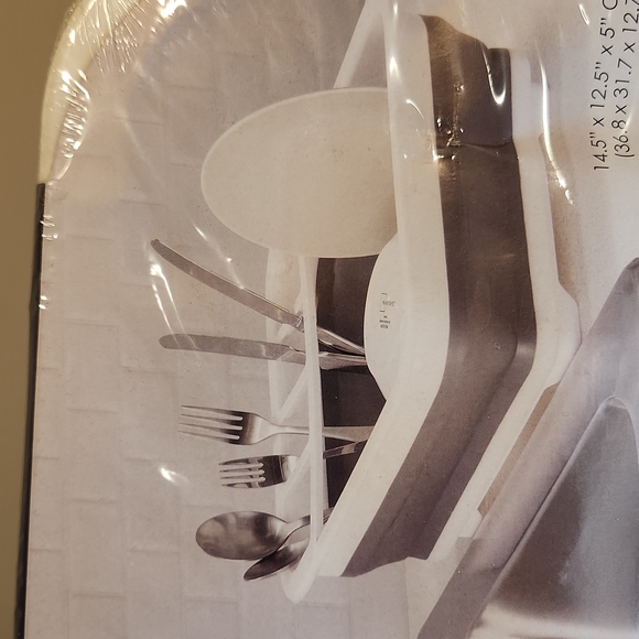 Home Basics Silicone Plastic Easy Storage Collapsible Dish Rack & Cutlery Holder - Picture 2 of 4